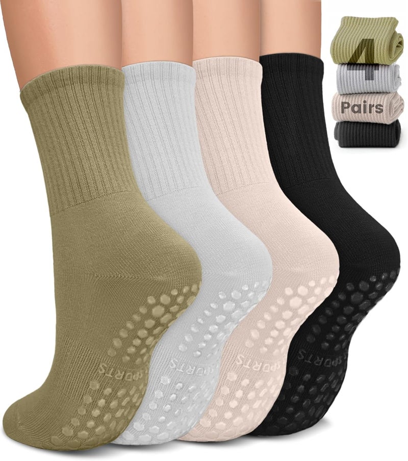 BLONGW Pilates Socks with Grips for Women, Non-Slip Yoga Athletic Socks for Barre Barefoot Workout Hospital - Image 1